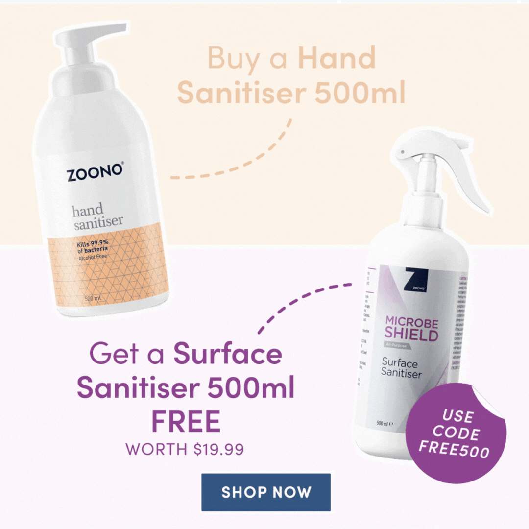 Up to 5 FREE! Get a FREE Surface Sanitiser 500ml with every Hand